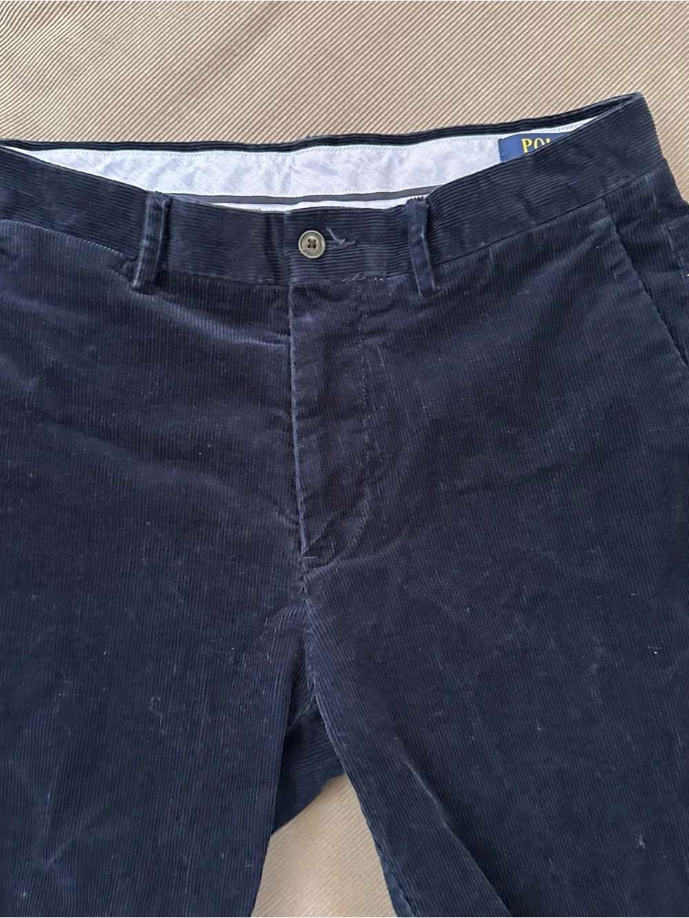 Polo Ralph Lauren Mens Navy Blue Corduroy Pants Classic Fit 30x32 Trousers